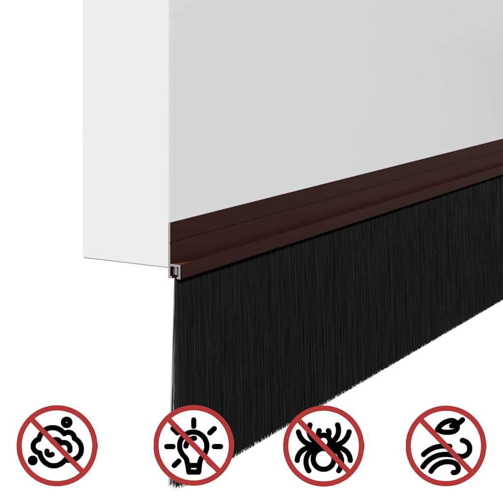 Spazzole per porte autoadesive 2 pcs Marrone 100 cm 42019417