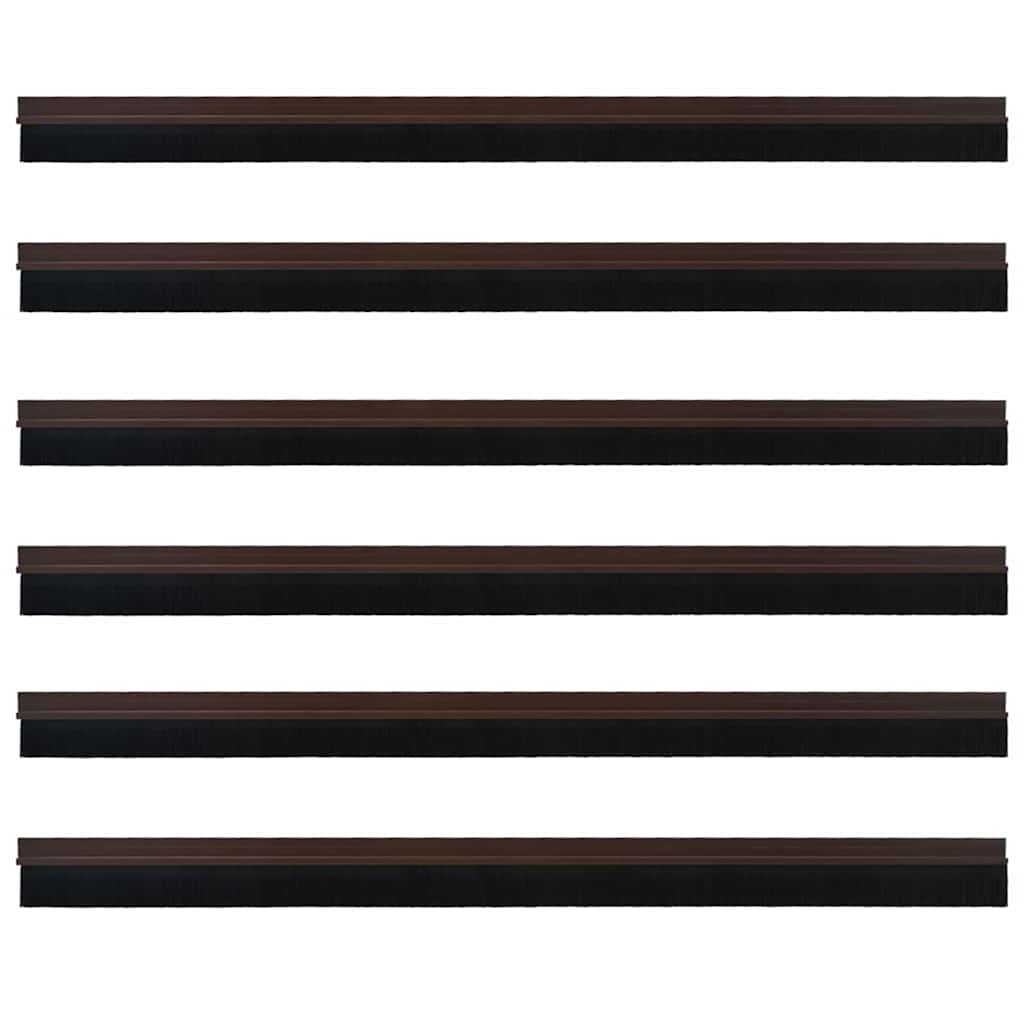 Spazzole per porte autoadesive 6 pcs Marrone 100 cm 42019418