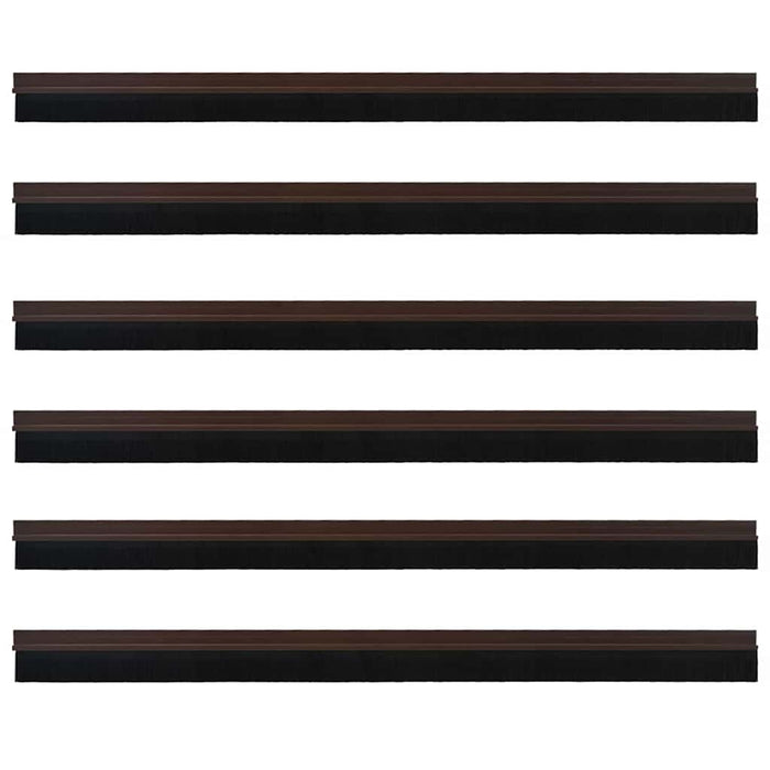 Spazzole per porte autoadesive 6 pcs Marrone 100 cm 42019418