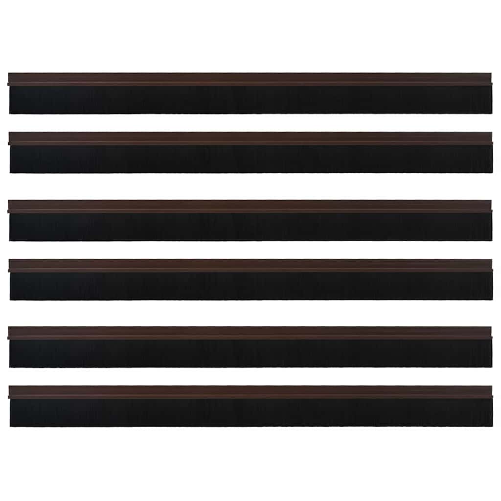 Spazzole per porte autoadesive 6 pcs Marrone 100 cm 42019419