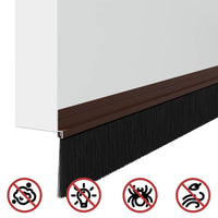 Spazzole per porte autoadesive 6 pcs Marrone 100 cm 42019419