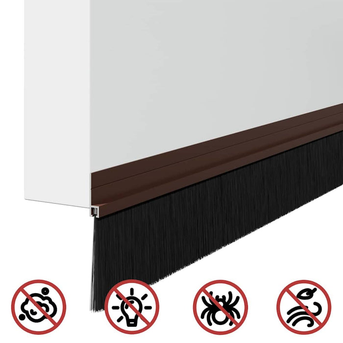 Spazzole per porte autoadesive 6 pcs Marrone 100 cm 42019419