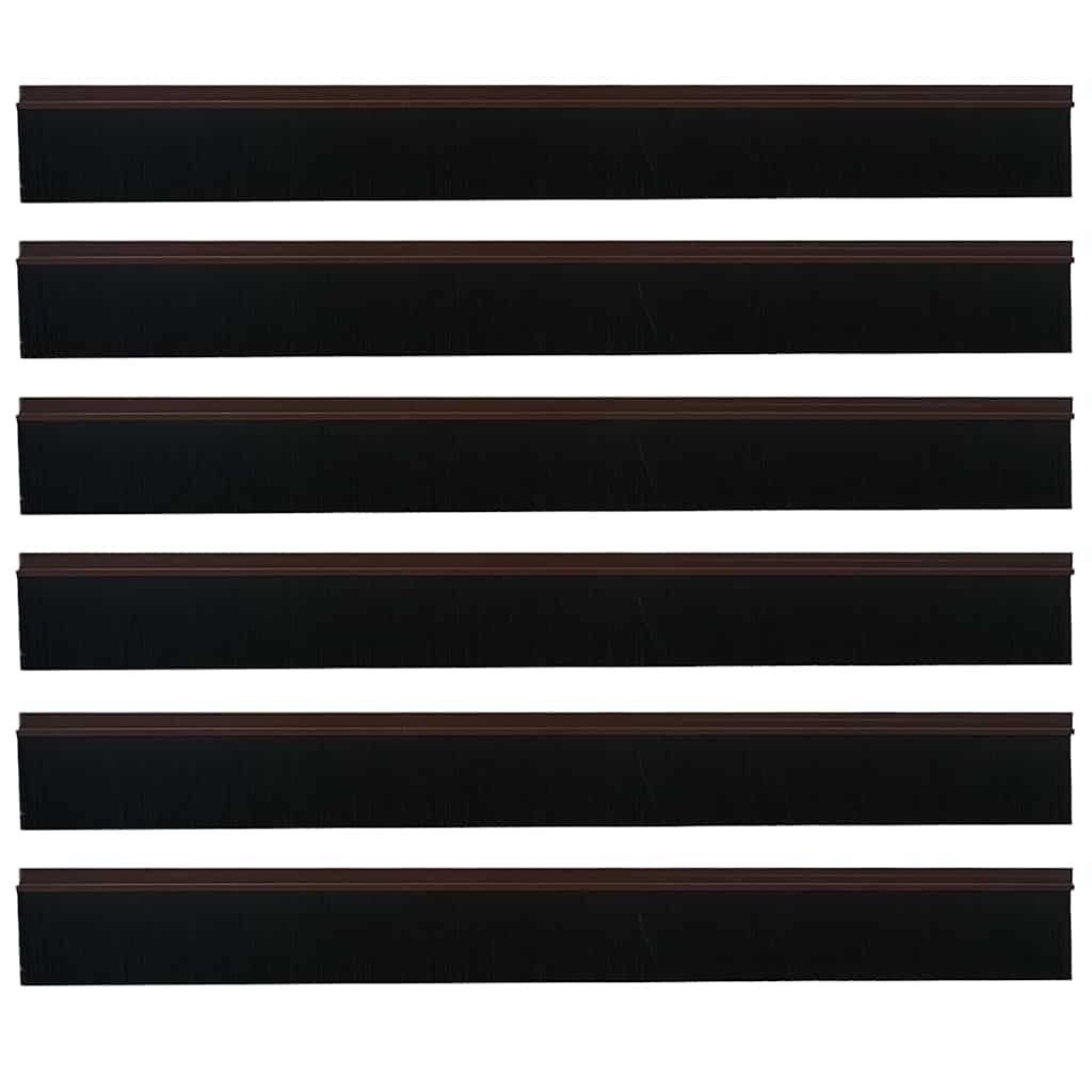 Spazzole per porte autoadesive 6 pcs Marrone 100 cm 42019421