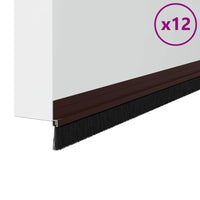 Spazzole per porte autoadesive 12 pcs Marrone 100 cm 42019422