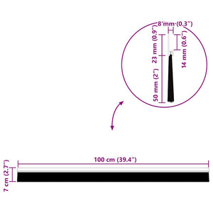 Spazzole per porte autoadesive 12 pcs Marrone 100 cm 42019423