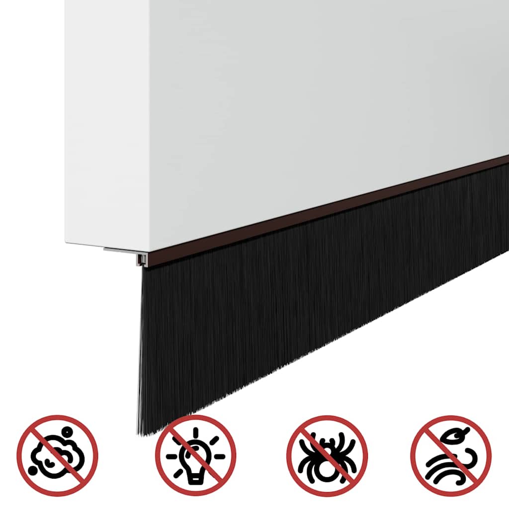 Spazzole per porte autoadesive 2 pcs Marrone 100 cm 42019428