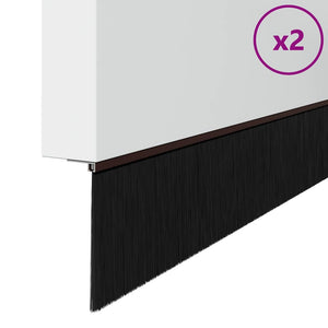 Spazzole per porte autoadesive 2 pcs Marrone 100 cm 42019429