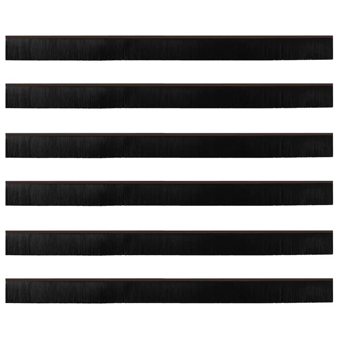 Spazzole per porte autoadesive 6 pcs Marrone 100 cm 42019431