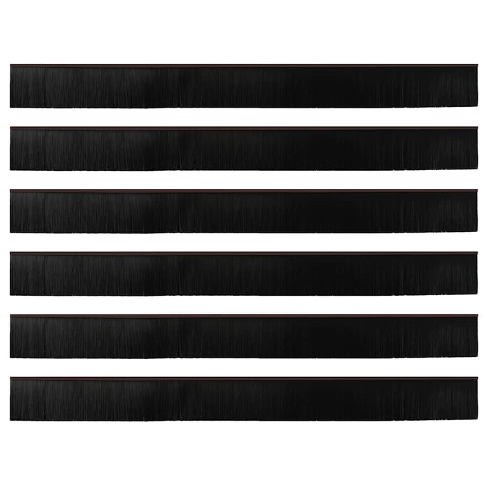 Spazzole per porte autoadesive 6 pcs Marrone 100 cm 42019432