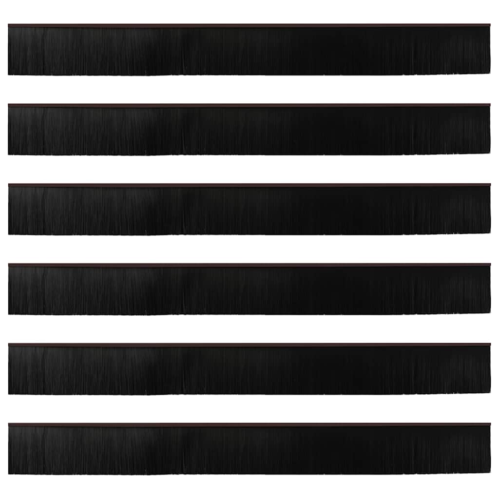 Spazzole per porte autoadesive 6 pcs Marrone 100 cm 42019433