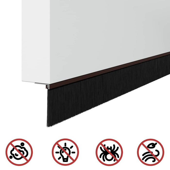 Spazzole per porte autoadesive 12 pcs Marrone 100 cm 42019435