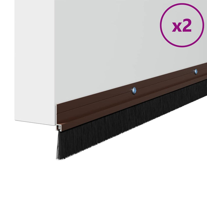 Spazzole per porte a vite 2 pcs Marrone 100 cm 42019438
