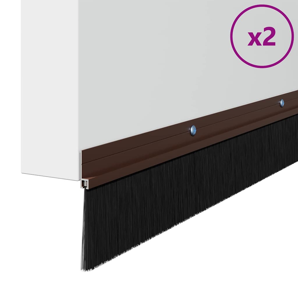 Spazzole per porte a vite 2 pcs Marrone 100 cm 42019439