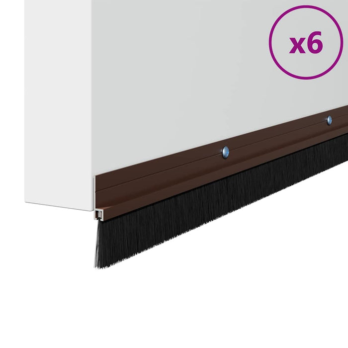 Spazzole per porte a vite 6 pcs Marrone 100 cm 42019442