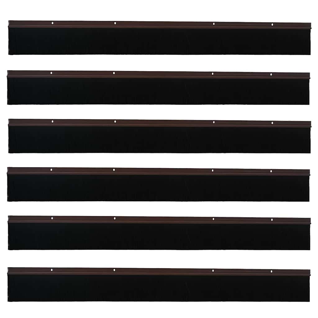 Spazzole per porte a vite 6 pcs Marrone 100 cm 42019445