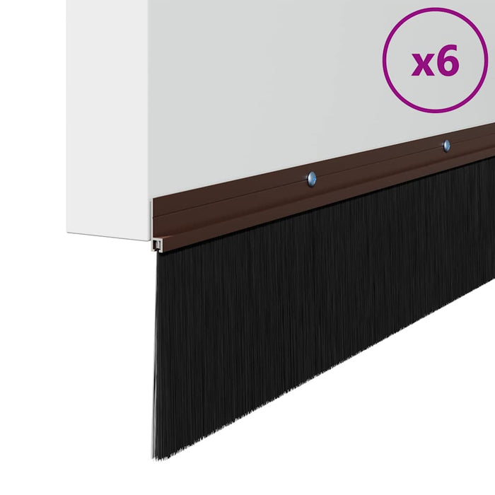 Spazzole per porte a vite 6 pcs Marrone 100 cm 42019445