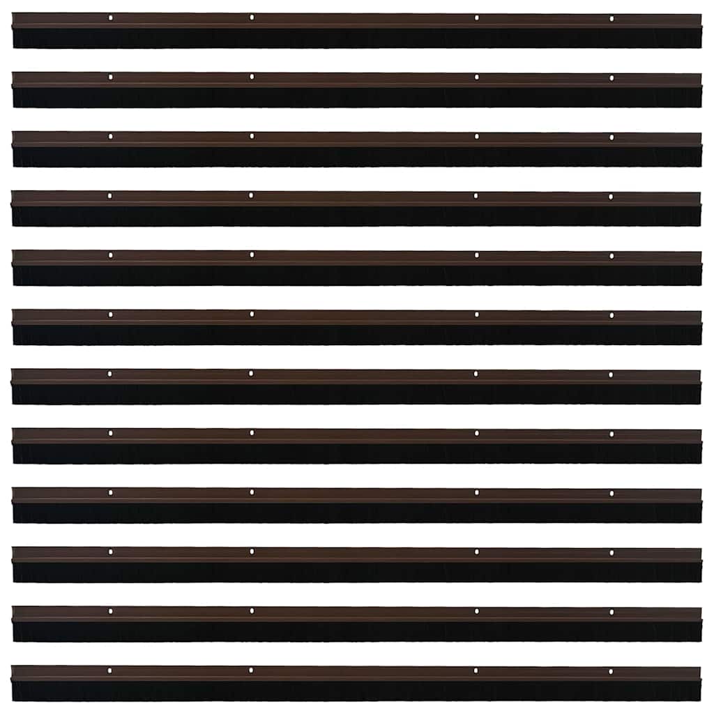 Spazzole per porte a vite 12 pcs Marrone 100 cm 42019446