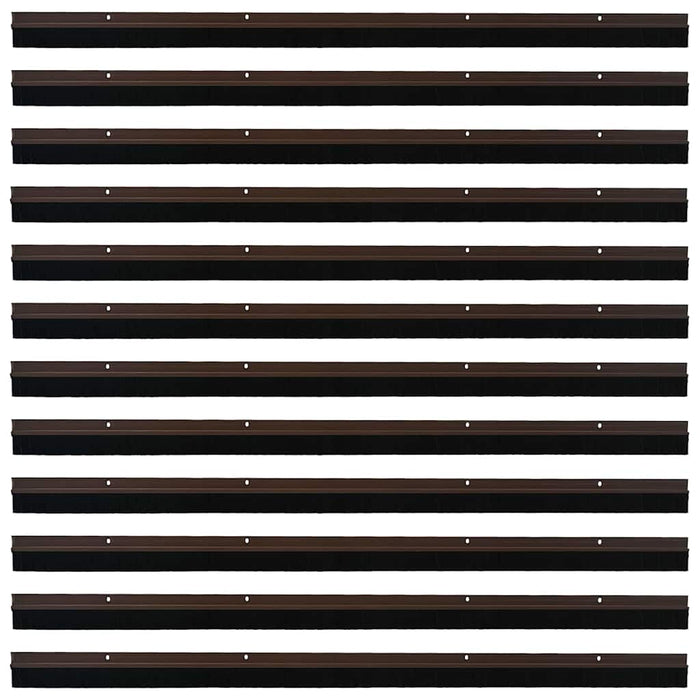 Spazzole per porte a vite 12 pcs Marrone 100 cm 42019446
