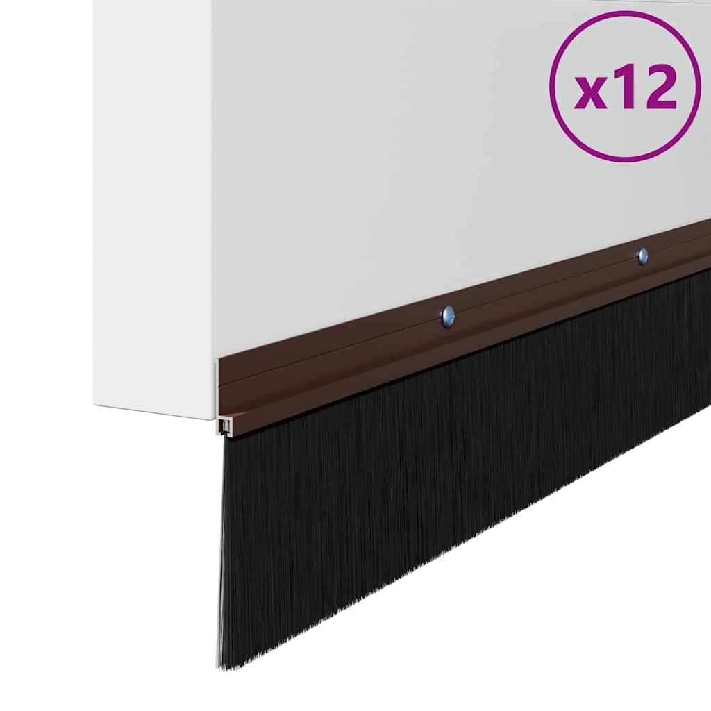 Spazzole per porte a vite 12 pcs Marrone 100 cm 42019448