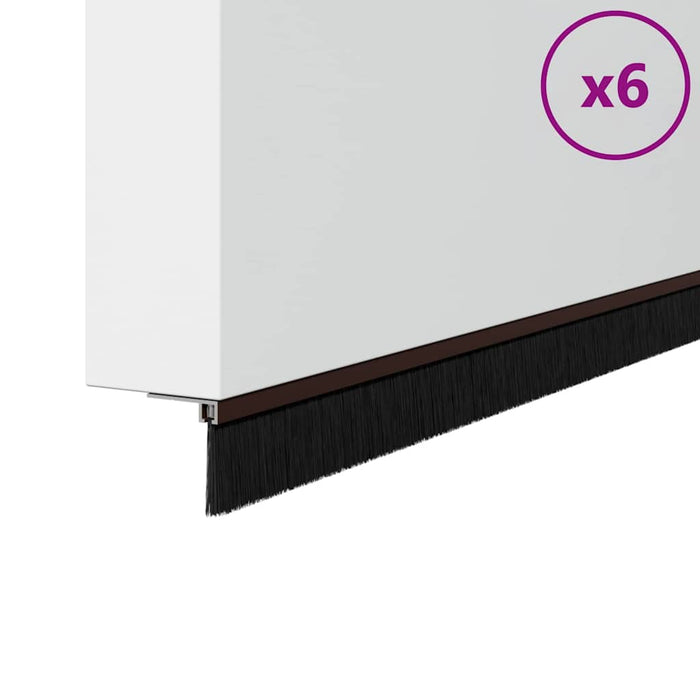 Spazzole per porte a vite 6 pcs Marrone 100 cm 42019454
