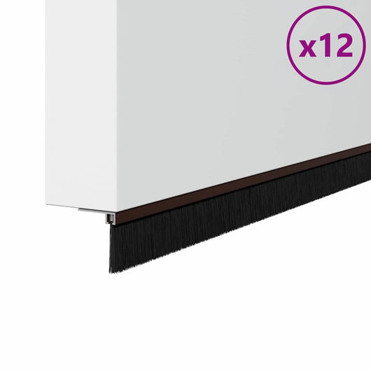 Spazzole per porte a vite 12 pcs Marrone 100 cm 42019458