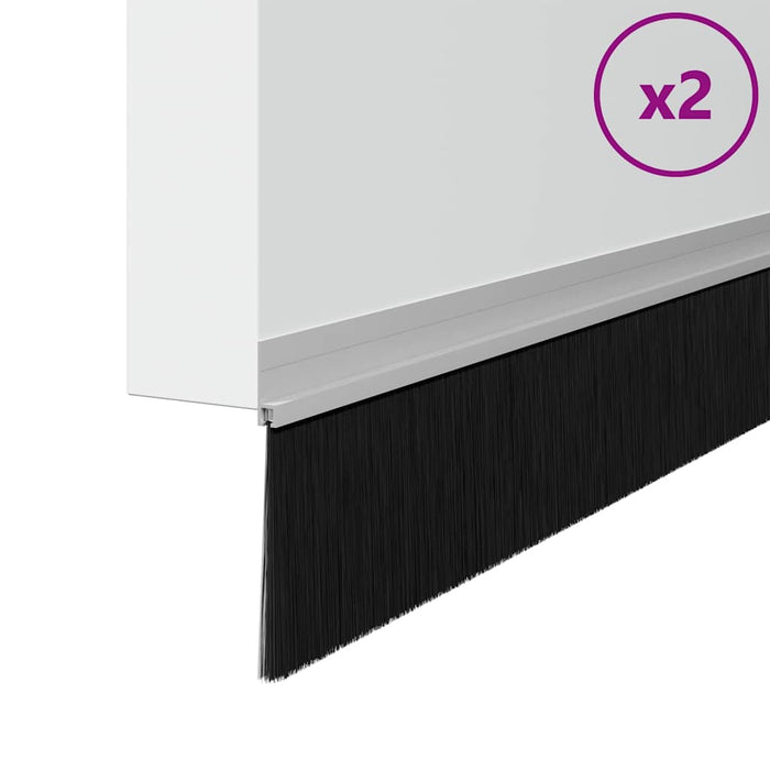 Spazzole per porte autoadesive 2 pcs Argento 100 cm 42019464
