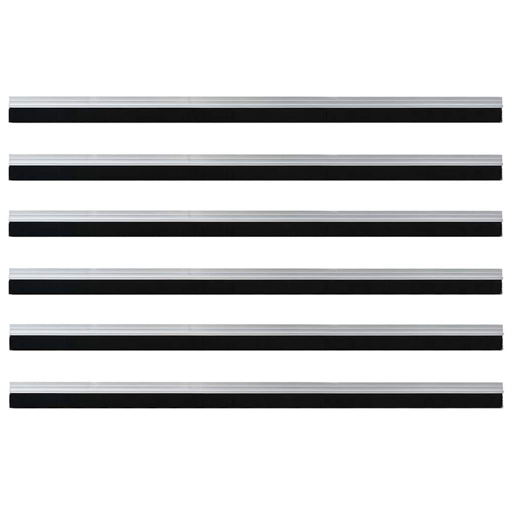 Spazzole per porte autoadesive 6 pcs Argento 100 cm 42019466