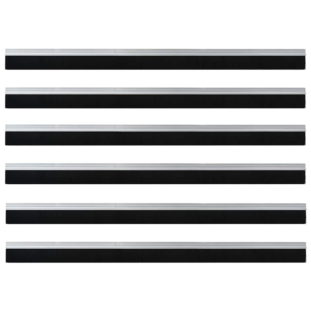 Spazzole per porte autoadesive 6 pcs Argento 100 cm 42019467