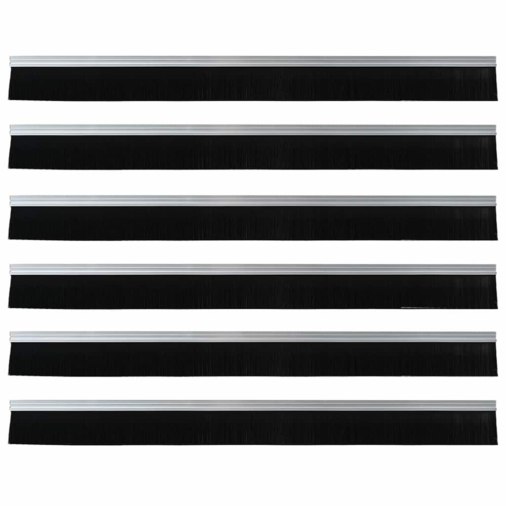 Spazzole per porte autoadesive 6 pcs Argento 100 cm 42019468