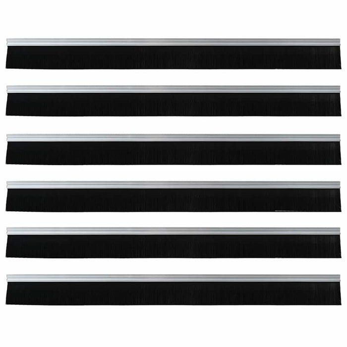 Spazzole per porte autoadesive 6 pcs Argento 100 cm 42019468