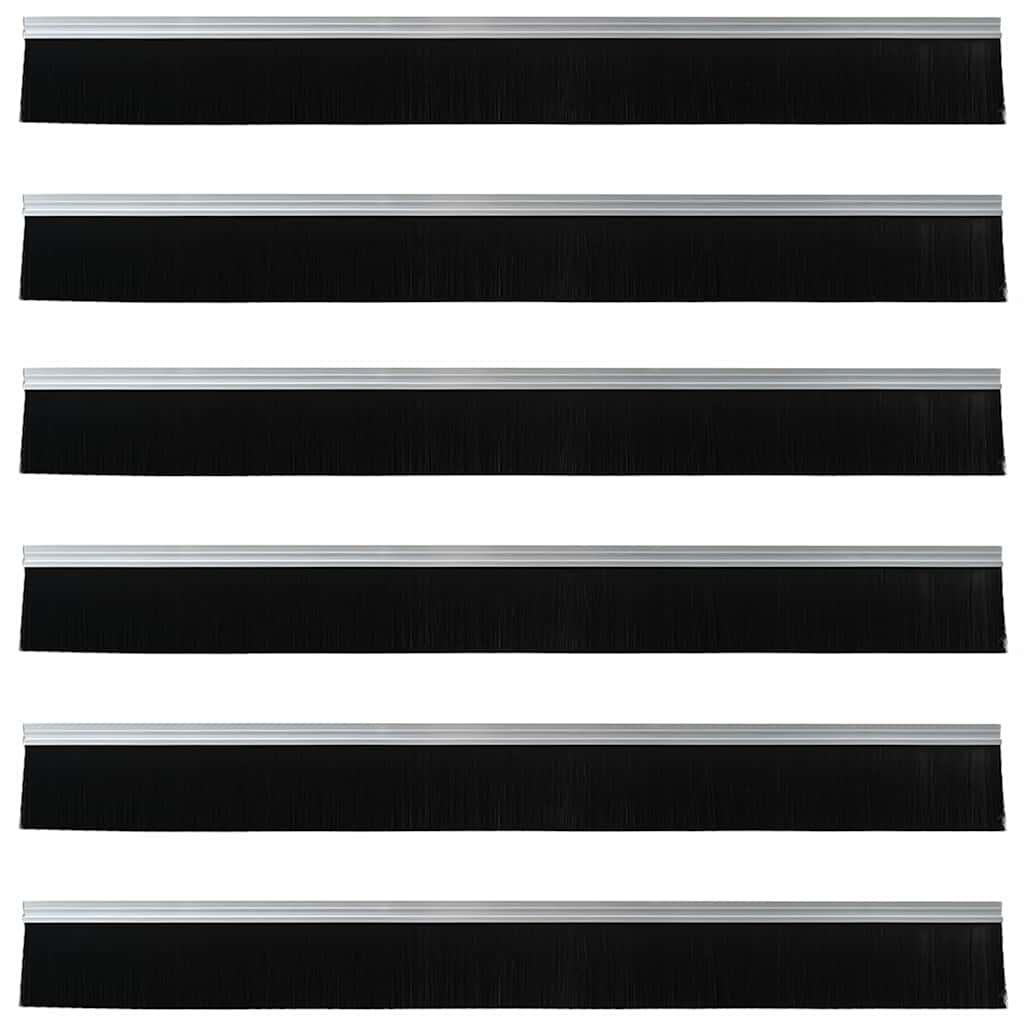 Spazzole per porte autoadesive 6 pcs Argento 100 cm 42019469