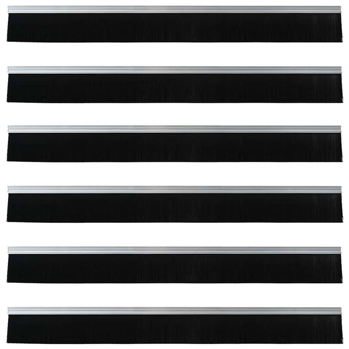 Spazzole per porte autoadesive 6 pcs Argento 100 cm 42019469
