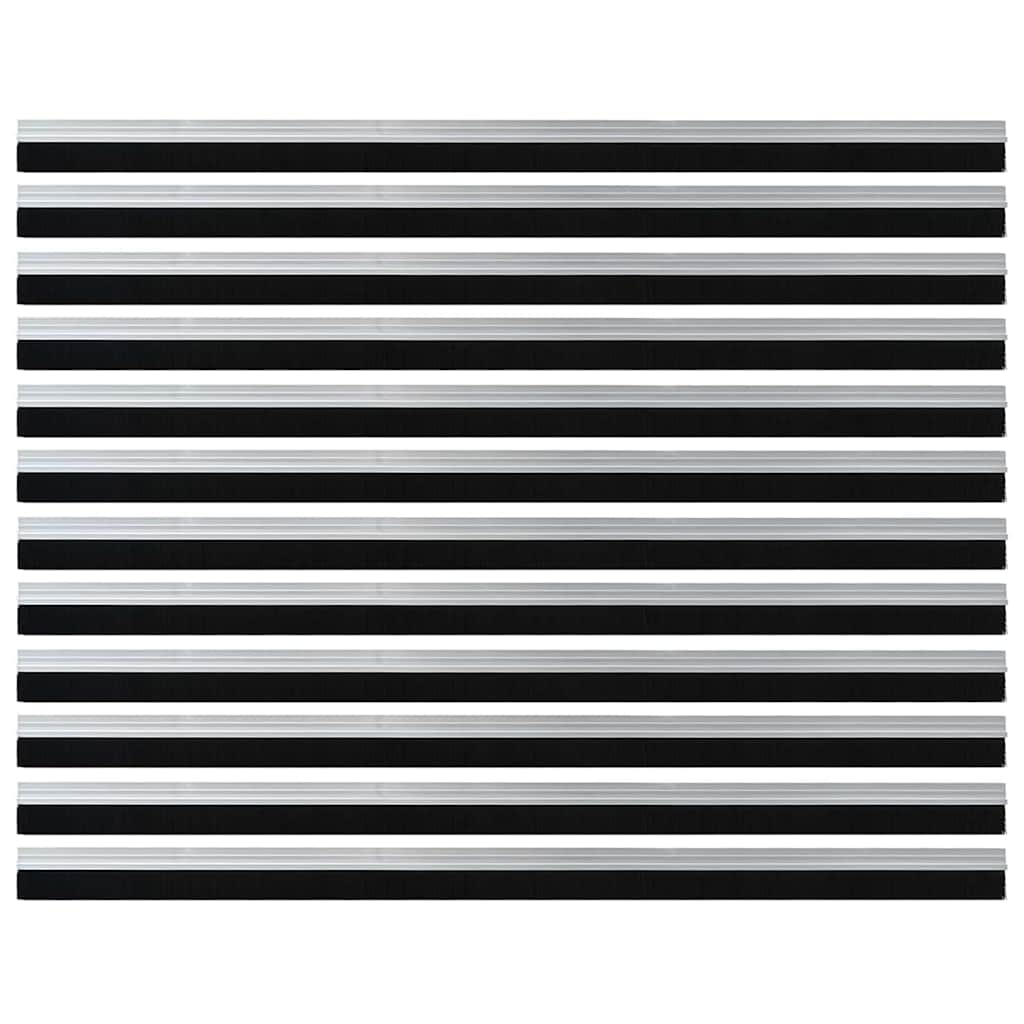 Spazzole per porte autoadesive 12 pcs Argento 100 cm 42019470