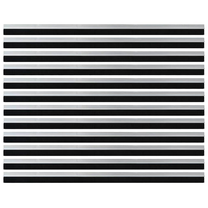 Spazzole per porte autoadesive 12 pcs Argento 100 cm 42019470