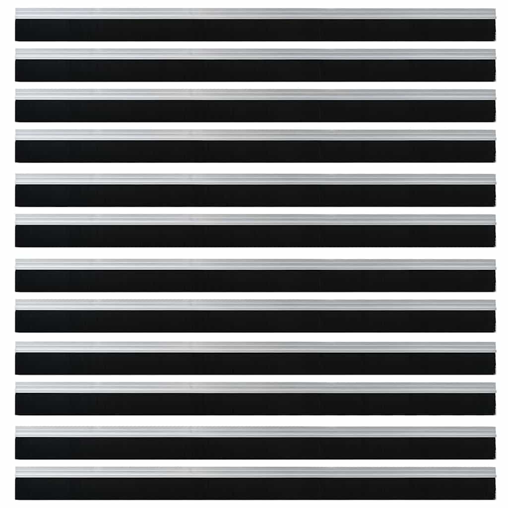 Spazzole per porte autoadesive 12 pcs Argento 100 cm 42019471