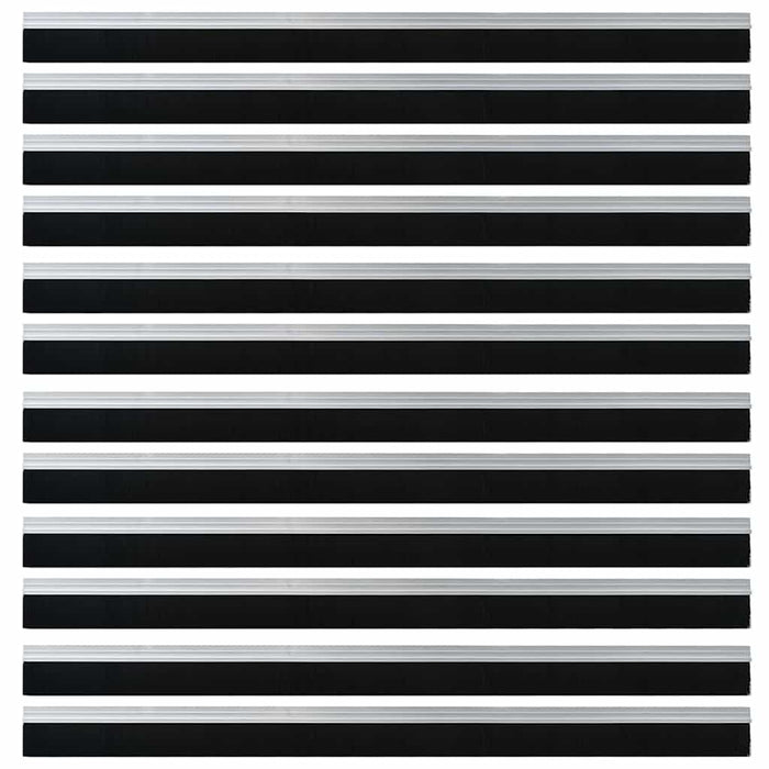 Spazzole per porte autoadesive 12 pcs Argento 100 cm 42019471