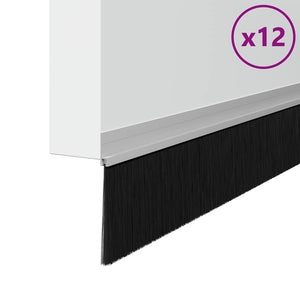 Spazzole per porte autoadesive 12 pcs Argento 100 cm 42019472