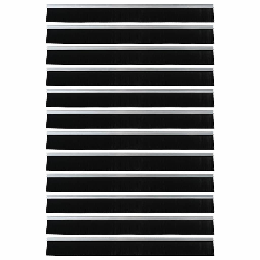Spazzole per porte autoadesive 12 pcs Argento 100 cm 42019473