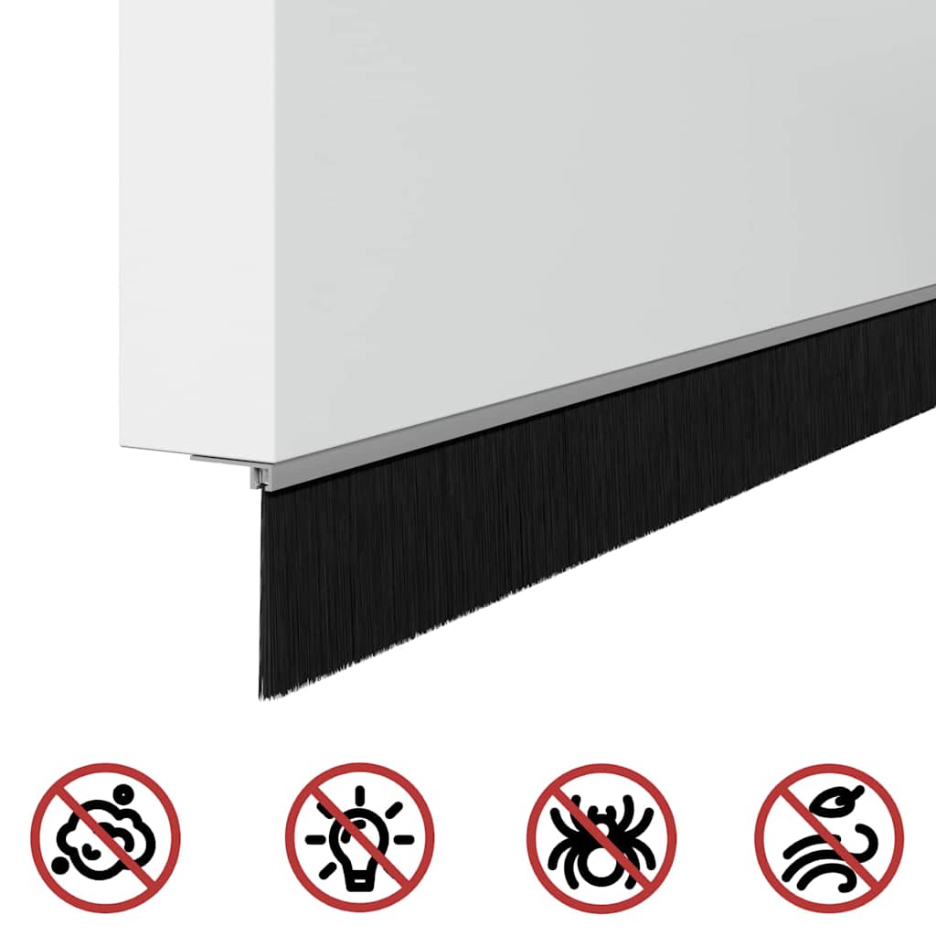 Spazzole per porte autoadesive 2 pcs Argento 100 cm 42019475