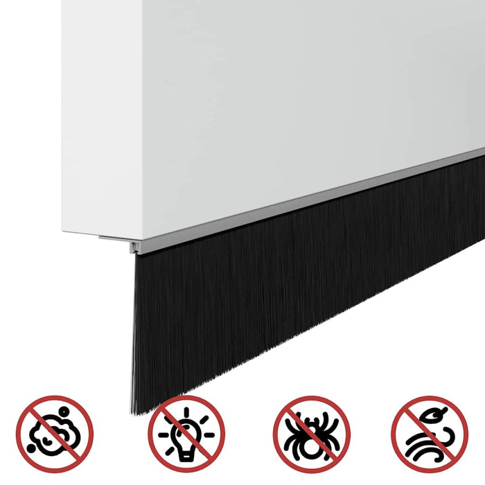 Spazzole per porte autoadesive 2 pcs Argento 100 cm 42019476