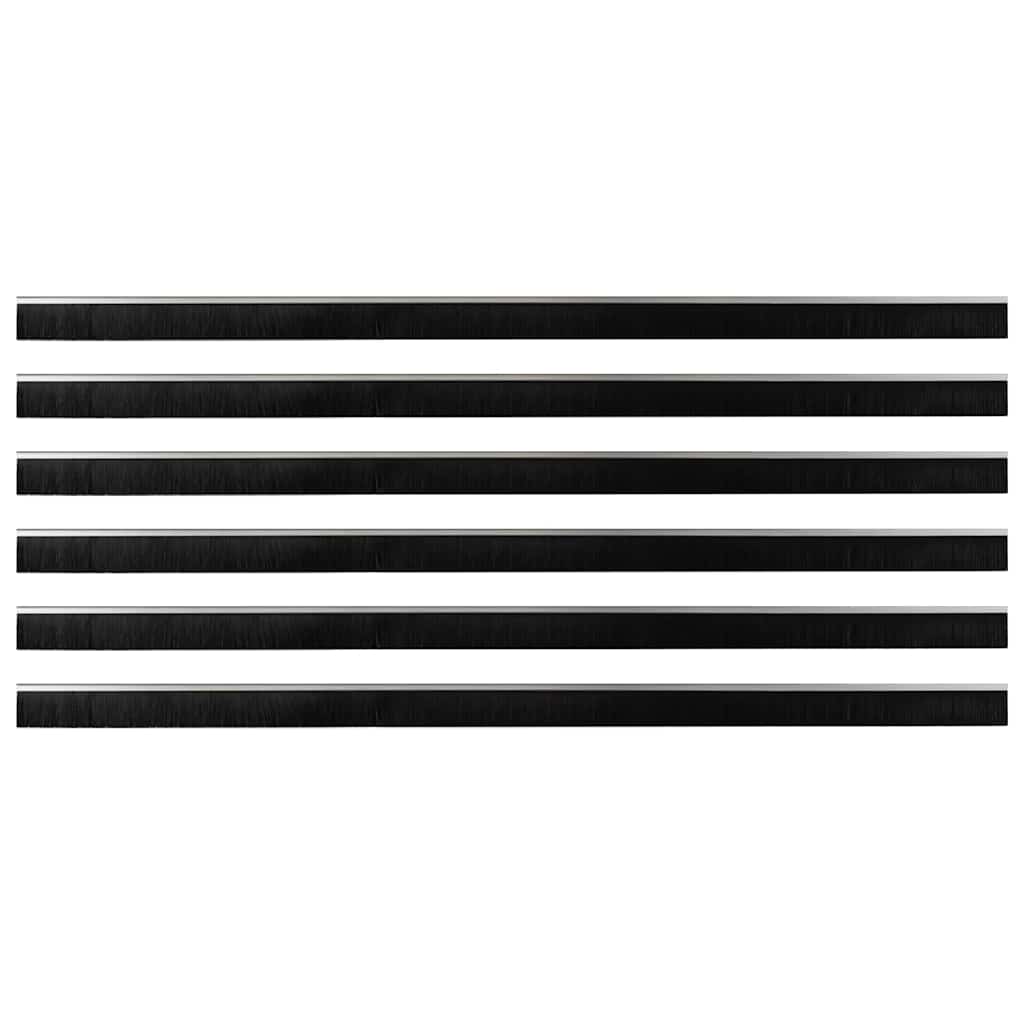 Spazzole per porte autoadesive 6 pcs Argento 100 cm 42019478