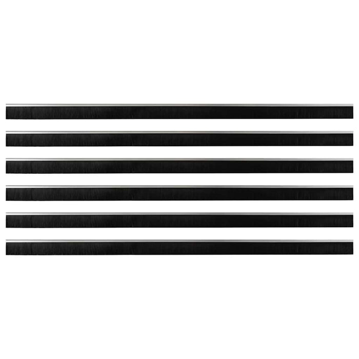 Spazzole per porte autoadesive 6 pcs Argento 100 cm 42019478