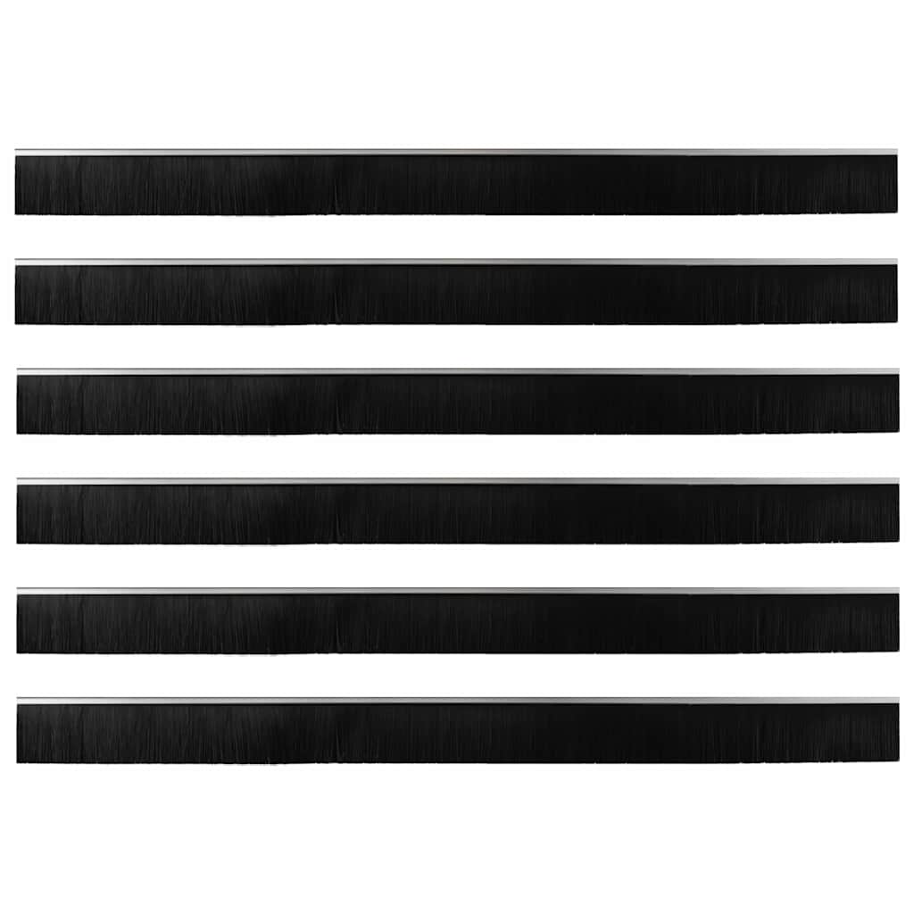 Spazzole per porte autoadesive 6 pcs Argento 100 cm 42019479