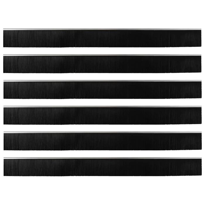 Spazzole per porte autoadesive 6 pcs Argento 100 cm 42019480