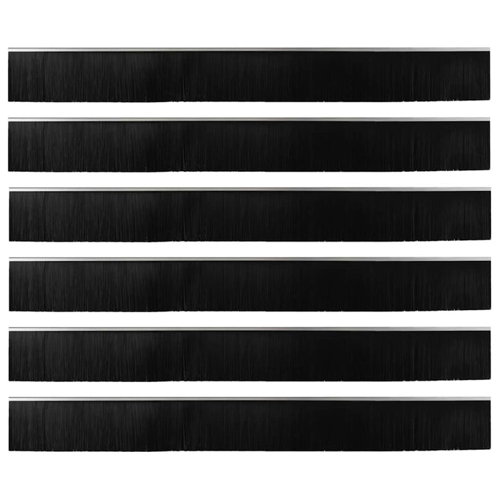 Spazzole per porte autoadesive 6 pcs Argento 100 cm 42019481