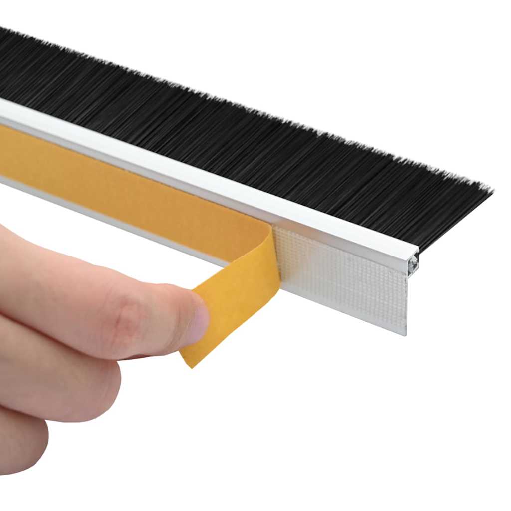 Spazzole per porte autoadesive 12 pcs Argento 100 cm 42019482