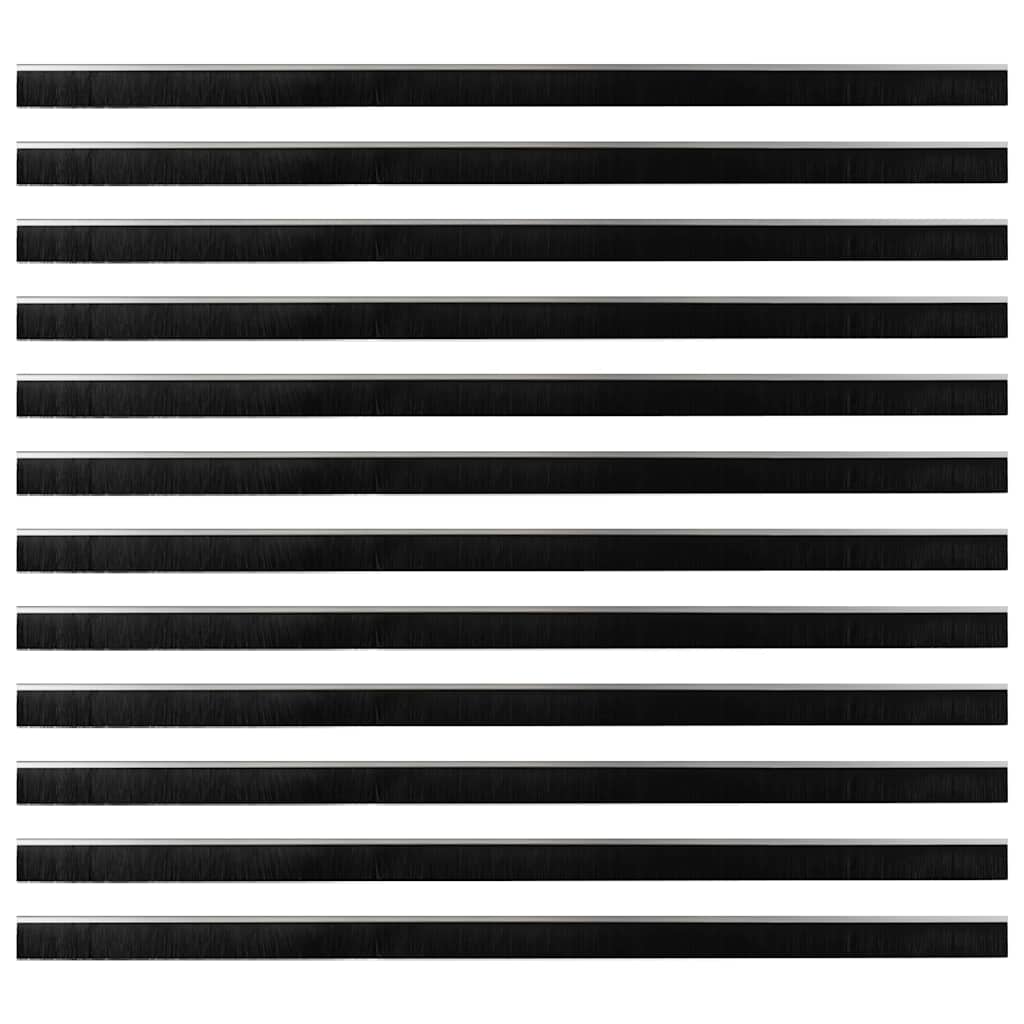 Spazzole per porte autoadesive 12 pcs Argento 100 cm 42019482