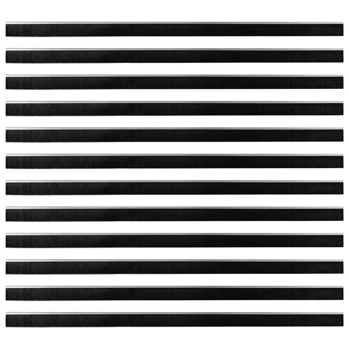 Spazzole per porte autoadesive 12 pcs Argento 100 cm 42019482