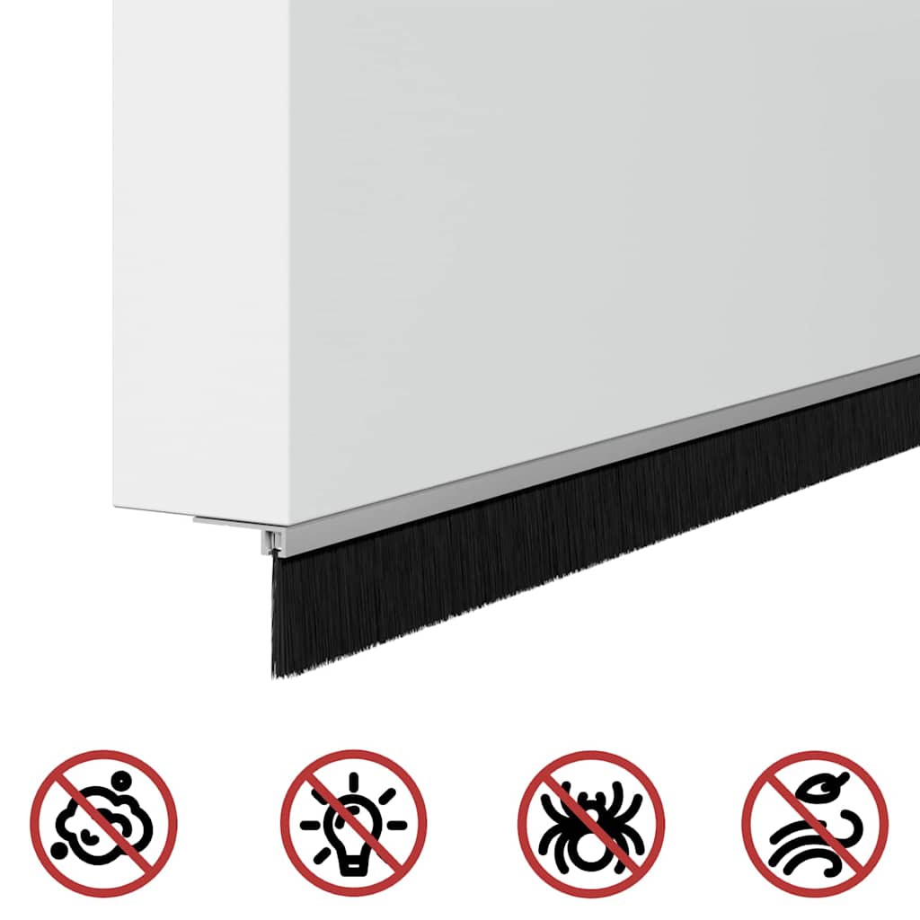 Spazzole per porte autoadesive 12 pcs Argento 100 cm 42019482