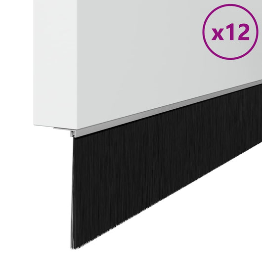 Spazzole per porte autoadesive 12 pcs Argento 100 cm 42019485